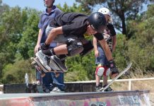 Flying high! Dean Farrow took out the 16 and Under Male section.