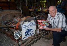 Rodder's bible gets an overhaul Graffiti Publications founder and local rodding enthusiast Larry O'Toole is pictured with his latest project - an A Model Ford Bucket - and the original and new editions of his engineering offering.