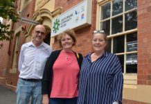 Struggling? Help is at hand NILS coordinator Peter Cole, St Vincent de Paul's Juliet Guy and Centrelink manager Julie Holden urge locals to reach out to the Financial Services team at Castlemaine Community House if they are in need of support.