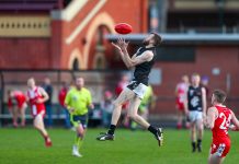 Footy returns Magpie recruit Liam Wilkinson has had a stellar year for Castlemaine. Photo: Peter Banko.