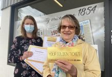 Our Golden Ticket winner! Castlemaine Mail advertising representative Tammy Harman is pictured with our lucky Golden Ticket winner Leonie Langford.