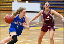 Stellar season for Caitlin Caitlin is pictured in action with the Bendigo Braves at the 2021 Country Championships. Photo: Basketball Victoria.