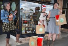 Shop local this Christmas Business Mount Alexander secretary Gen Ward, The Tea Dispensary's Lisa Candy and Fringe Festival director Azzy Jones urge everyone to shop local this Christmas.