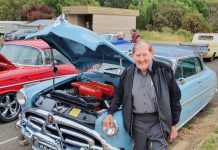 Hot rodders cruise in