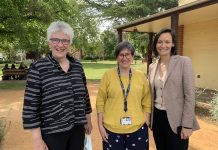 Amalgamation approved Dhelkaya Health CEO Sue Race (CEO) is pictured with Board Directors Peggy Ronnau and Vanessa Healy.