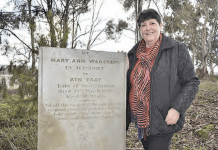 Lost headstone heads home to Castlemaine Cemetery