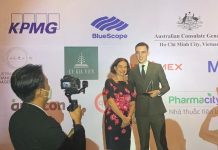 Award honour for Samuel Australian Ambassador to Vietnam Robyn Mudie presents the award to Castlemaine's Samuel Walter.