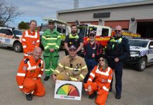 New location for tomorrow’s Castlemaine Emergency Response Expo Castlemaine SES members Emily Kratzmann, Daniel Bone and Manue Arnold, Forest Fire Management operations officer Nick Richardson, Chewton Fire Brigade Community Safety Coordinator Rob Reid Smith, Castlemaine CFA 1st Lieutenant Trent Dempster and Castlemaine Police members Josh Olver and Charlie Heatherley encourage community members to get along to the Emergency Response Expo tomorrow.
