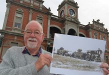 Be transported back in time at Old Pioneers and Residents exhibition Castlemaine Old Pioneers and Residents Association secretary Wilson Bunton is pictured with one of the incredible images which will feature in this weekend’s exhibition at the Castlemaine Town Hall.