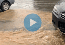 Heavy rain turns Hargraves St into a raging creek