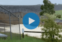 Cairn Curran spillway surging after heavy rains