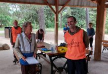 Lots to celebrate at Castlemaine Parkrun Karina Taylor acknowledges Chris Timewell's 100th volunteer milestone.
