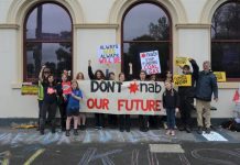 ‘Don’t NAB our future’: students protest outside bank