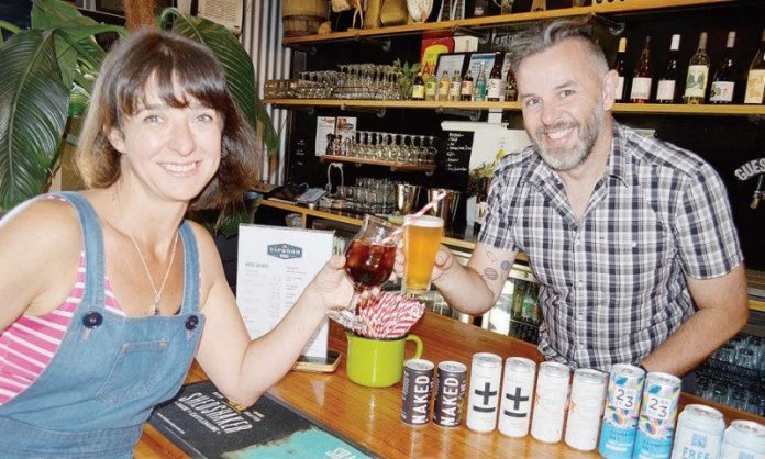 Jane Goodrich and Adam Perrett encourage locals to join the team at Shedshaker Brewing and take part in the FebFast fundraising challenge. Photo: Lisa Dennis.