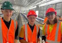 Digging into the science behind mining L-R: Left Samuel Moran, Centre Archie Rixon and Right Kyan Martin. Kyan is studying to be an electrician and after Thursday's tour is hoping to get a job at one of the mines in the future.
