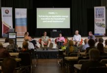 A plan for the future Panellists helped focus discussion on how to ensure all socio-economic groups benefit from the energy transition. (L-R) Annika Kearton (Central Victorian Greenhouse Alliance), Oli Moraes (DJAARA), Jill Cainey from the Clean Energy Council and Frank Forster from the EnviroShop at Newstead. Photo: Shane Carey.
