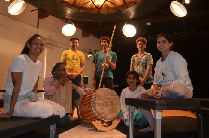 Maloya Moshpit team members Carole Katz, Muriel Hillion Toulcanon, Justin Marshall, Jeremy Goinden, Thomas ‘Soup’ Campbell, Joshinder Chaggar and Deepa Mani are pictured during rehearsals earlier this week.