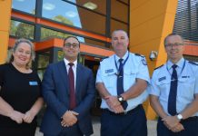 Building a better future after prison Deputy Commissioner Offender Services Sarah Miles, Minister for Corrections Enver Erdogan, Acting General Manager Loddon-Middleton Paul Lardner and Assistant Commissioner Operations Scott Jacques are pictured during Monday's visit.