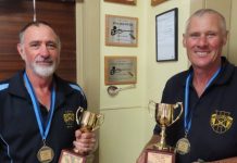 Tom and Alby Cups contested Tom and Alby Cup winners Greg Brown and Richard Ruddick.