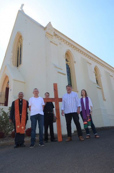 Father Wahid Riad from St Mary's Catholic Church, John Dubbled a member of the Church of Christ, Father Ian Howarth from the Anglican Church, Pastor Michael Carllyle-Taylor from the Church of Christ and Reverand Sarah Tomilson from the Uniting Church.