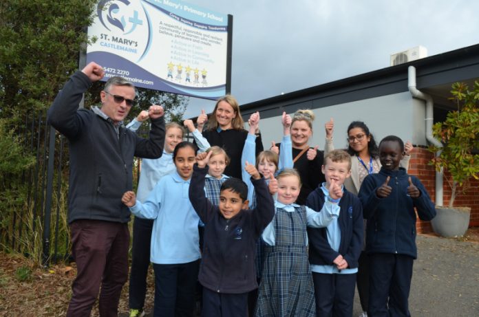 Students and staff at St Mary's Castlemaine were proud to participate in National Walk Safely to School Day.