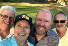 Big field for Anzac Day comp Anzac Day winners Jacquie Phiddian, Liz Wilson, Nigel Wilson and Marty Beck.