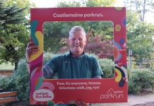 Renfrey celebrates 300th parkrun milestone Shane Renfrey celebrating his 300th parkrun.