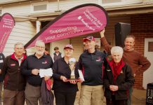 Forster Cup contested at Maldon Petanque Club George Forster (left) and Janet Forster (right) are pictured with the winners of the Forster Cup from Mt Macedon.