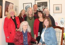 New gallery launches at Maldon Back to front L-R: Carol De Graauw, Carolyn Vickers, Mark Wardle, Malini Lewis, Jennifer Merkus, Irena Kaczmarek, Tricia Migdoll and Catherine Tait are pictured in the new gallery space.