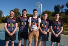 State success for local netball players Local netballers Liam Fletcher, Caleb Mountford, Nick Lord, Jack Davidge and Xave Guzzardi-Taylor represented the North Central region at the state championships