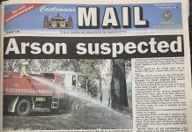 Front pages from the archives: “Arson suspected”
