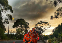 SES respond to severe storms Castlemaine SES members Carmen Pace and Gordon Brown clearing a road on January 2.