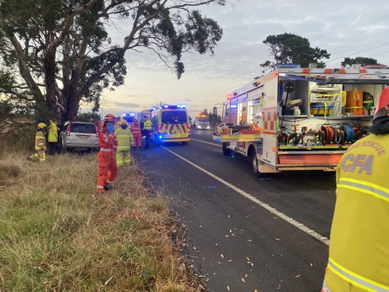 Driver airlifted to hospital