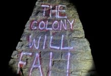 Mitchell monument vandalised