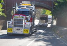 Bridge works raise concerns The bridge formerly had a 4.1m-4.8m limit. Trucks are pictured passing under the structure during the annual Truck Show convoy thorough Castlemaine.