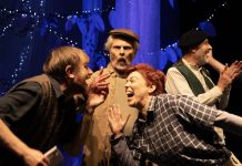 Digby Brandenberg, John Willis, Georgie Heydon and Peter Waltham perform in A Midsummer Night's Dream. Photo: Stephen Mitchell.
