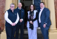 The nuances of regional justice L-R: Dr Bron Willis and John Wellington, VLSB CEO and Commissioner Fiona McLeay and Law Institute Victoria Adam Awty.