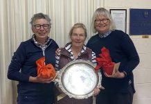 Busy week at Castlemaine Golf Club Winners of the Milford Salver Genevieve Cantwell, Helenmary McLeod and Jane Anderson.