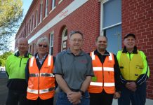 Flowserve TKL turns 150! Flowserve TKL team members Machine Shop Supervisor Tyrone Rice, Project Engineer Machining Tony Norris, David Lawrence, Manufacturing Manager Samir Verma, and Production Supervisor Greg Cue are looking forward to tomorrow's celebration.
