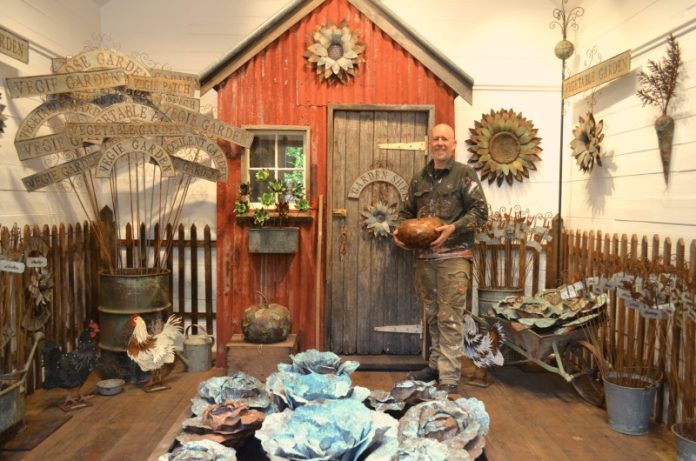 Shades of Gray Gallery & Garden's Peter Gray is pictured in the 'Vegie Patch'.