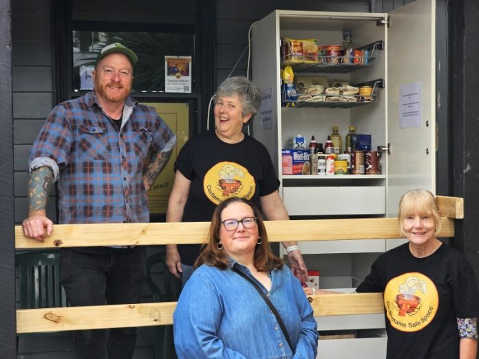 CaSS volunteers: Jeremy Forbes, Rachel Stewart and Helen Dewhurst with MASC Community Partnerships Project Officer Jo McMahon.