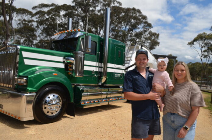 Campbells Creek truckie Bradley McLean, partner Kadesha and their daughter Billie are looking forward to this weekend's event.