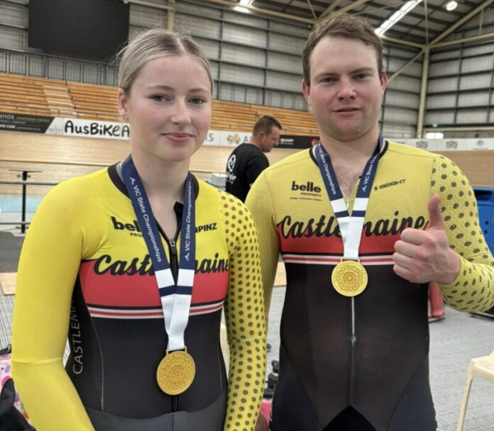Hope Harnetty and Jade Maddern are pictured with their gold medals.