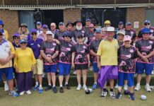 Harcourt bowlers support the Starlight Foundation Weekend Division 4 players are pictured at Marong in their charity gear.