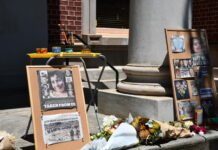 Vigils for Bondi victims Tributes were placed on the steps of the Market Building.