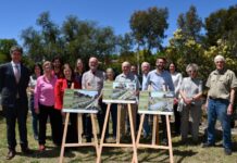 Wildlife flocks to the creek