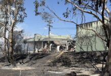 Harcourt Heritage Centre chairman and longtime community member George Milford shares statement The Harcourt Coolstore is among 50 structures (homes and sheds) destroyed in the fire. Photo: Musk Fire Brigade.
