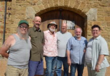Share The Love fair to support fire-affected Members of the organising team including, Benz, GVL team member Reuben Cahill, Pete Dawson, Harcourt muso Loz Lawrey, John Lewis and GVL team member Pip Cleaves met for a planning session at the venue on Tuesday.