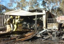 Shed destroyed by fire