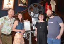 New custodians for Theatre Royal Theatre Royal business owners Tim Heath and Felicity Cripps are in the process of handing over to new owners Eloise Ross and Greg Bennett. Photo: Lisa Dennis